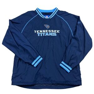 Vintage Reebok NFL Tennessee Titans Windbreaker Pullover Navy Blue Mens Large L